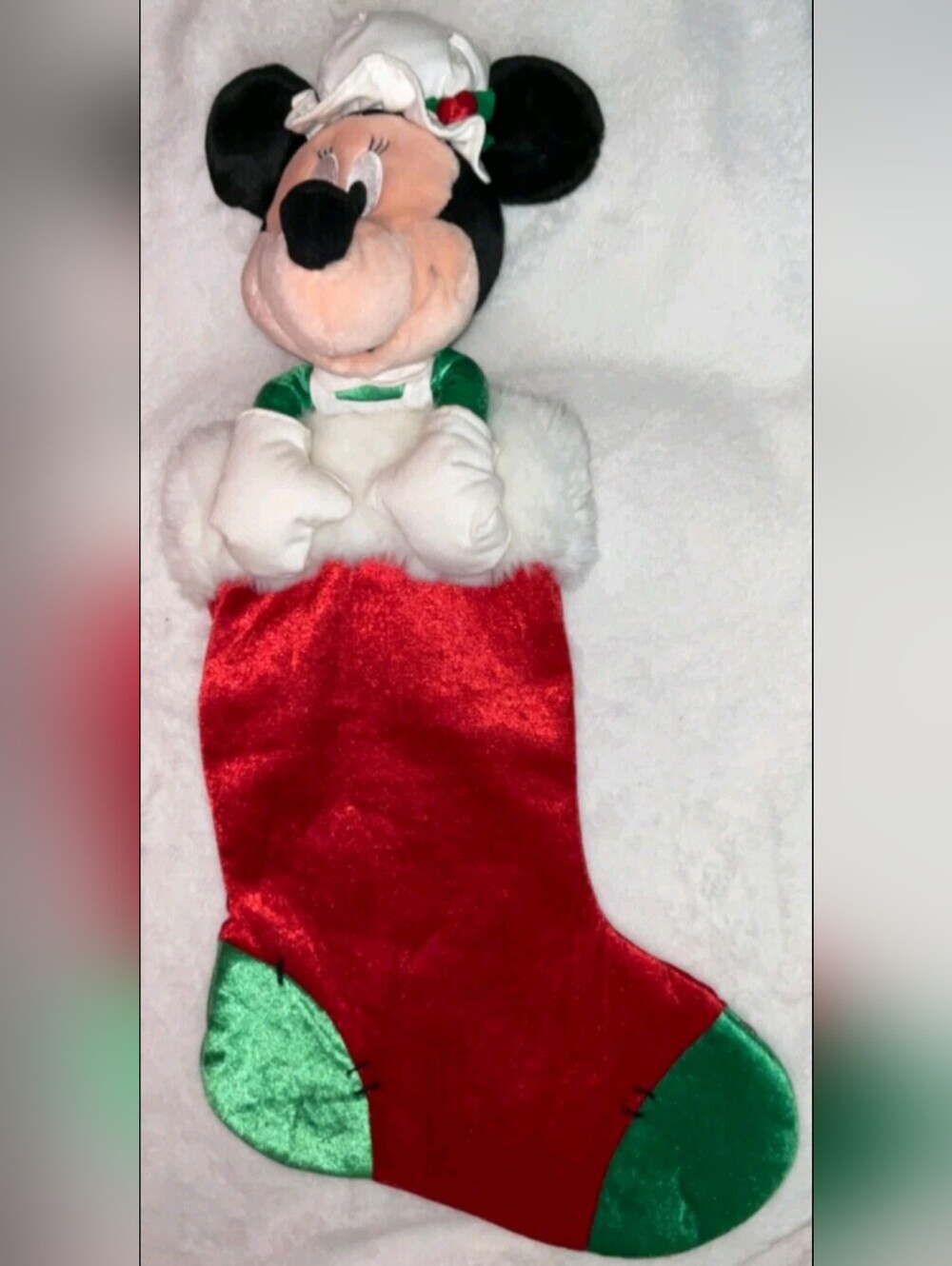 Vintage Disney Minnie Mouse plush stocking